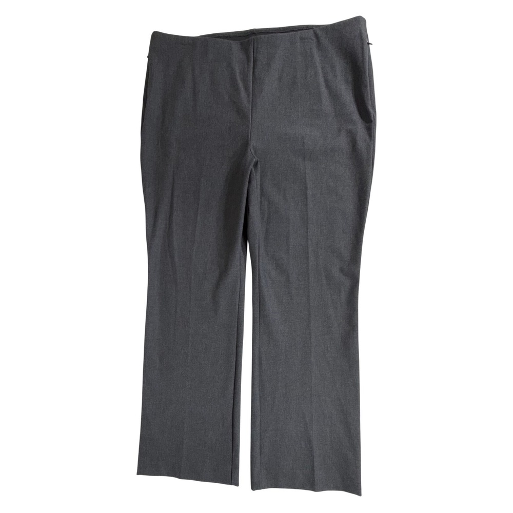 Chicos Straight Leg Trousers 3.5R or US 18R (40x31) Charcoal Gray Zip Pockets